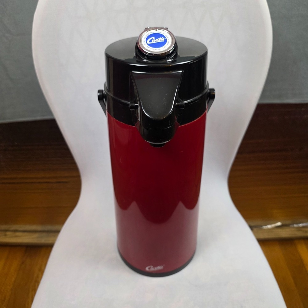 Curtis 2.2L Thermal Glass Lined Red Black Single Action Lever Dispenser
